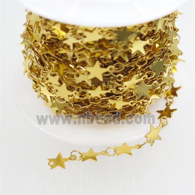 copper star chain, gold plated