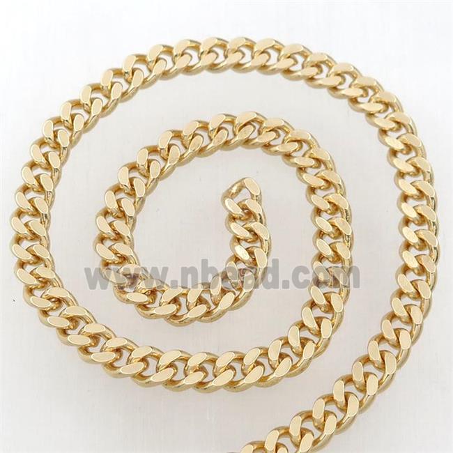 Iron curb chain, lt.gold plated