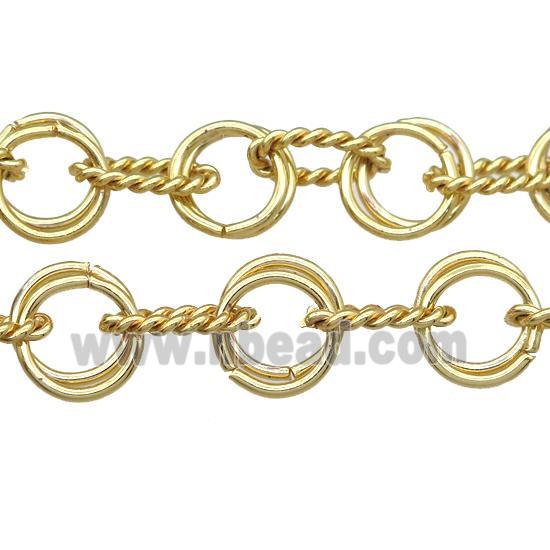 copper chain, iron link, gold plated