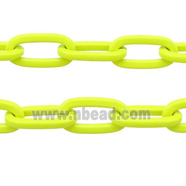 Alloy Paperclip Chain with fire nenoYellow lacquered