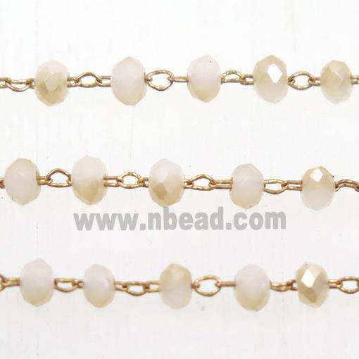 brass chain with Chinese Crystal Glass rondelle beads