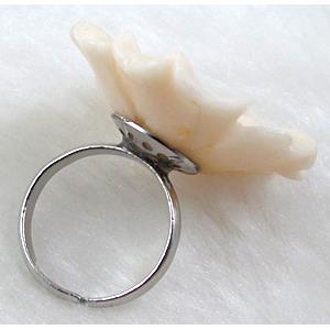 Compositive Coral Flower, Ring, White