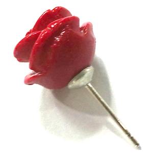 Compositive coral rose bead, mixed color, half hole
