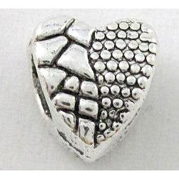 tibetan silver heart beads, Non-Nickel