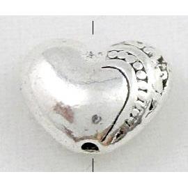 tibetan silver heart beads, Non-Nickel