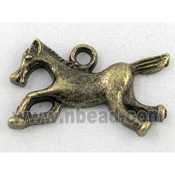 Tibetan silver horse pendants, Non-nickel, antique bronze