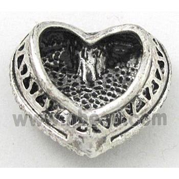 bead for bracelet bar or ring, tibetan silver charms, Non-Nickel