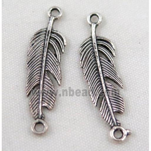 Tibetan silver feather connector, Non-nickel