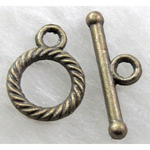 Tibetan Silver toggle clasps, Antique Bronze