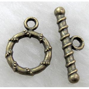 Antique Bronze Tibetan Silver toggle clasps