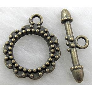 Antique Bronze Silver toggle clasps