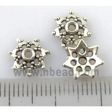 bead caps, tibetan silver, non-nickel