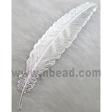 Silver plated copper feather, nickel free