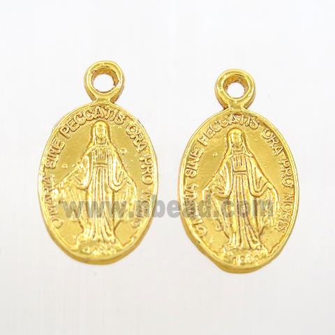 alloy pendant, Blessed Virgin Mary, gold plated