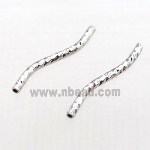 copper tube beads, platinum plated