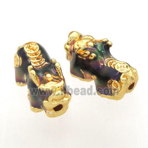 enameling copper dragon beads, gold plated