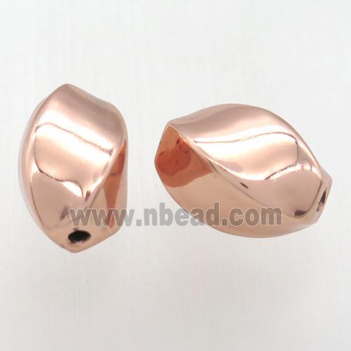 copper twist beads, rose gold