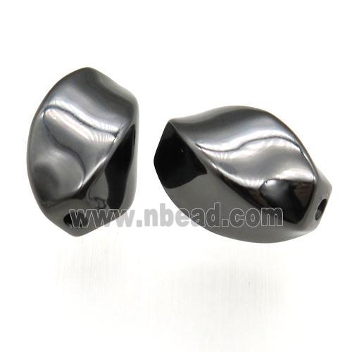 copper twist beads, black plated