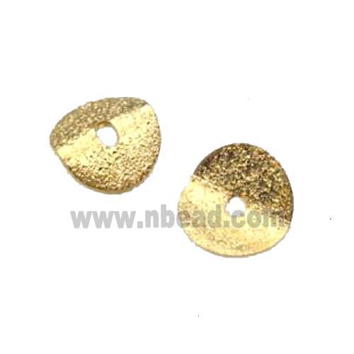 copper Thin slice spacer beads, gold plated, matte