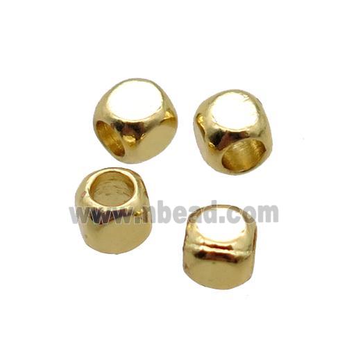 copper cube beads, Unfade, gold plated