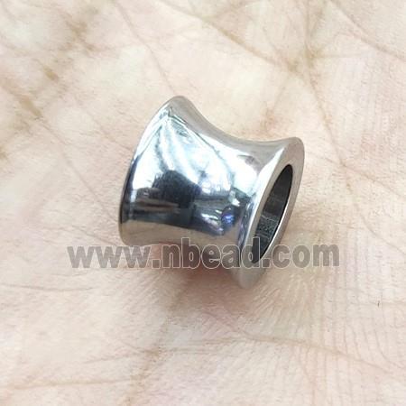 raw Stainless Steel European Beads, large hole