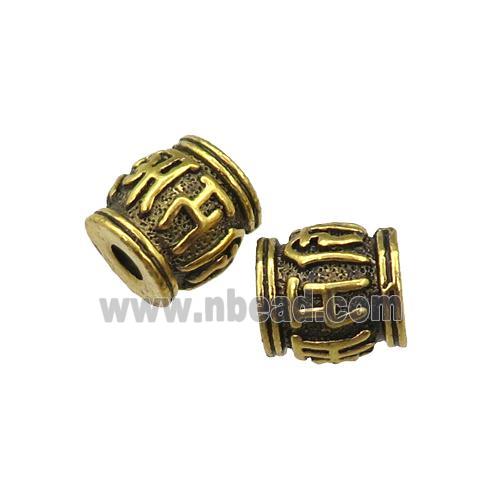 tibetan tube zinc beads, antique gold