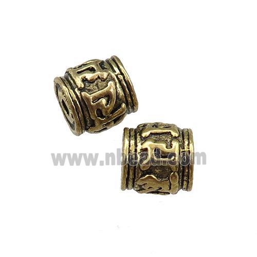 tibetan tube zinc beads, antique gold