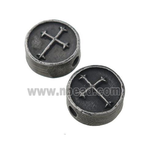 Stainless Steel button coin beads, cross