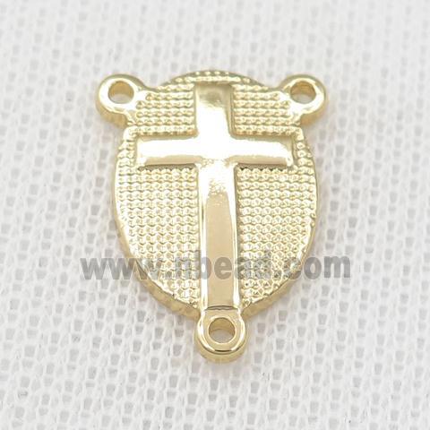 stainless steel cross pendant, gold plated
