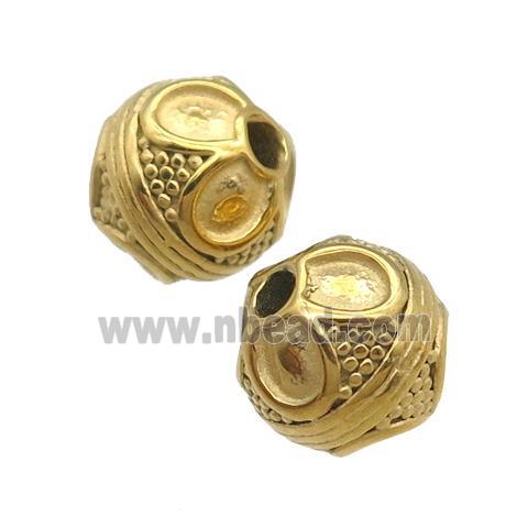 stainless steel beads, gold plated