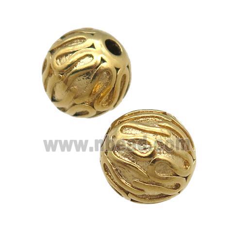 round stainless steel beads, gold plated