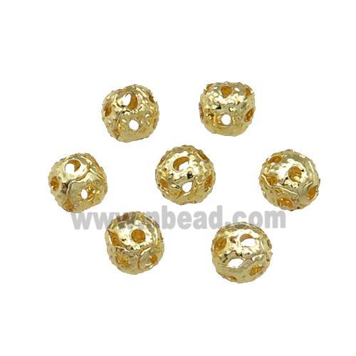 round copper ball Beads, hollow, unfade, gold plated
