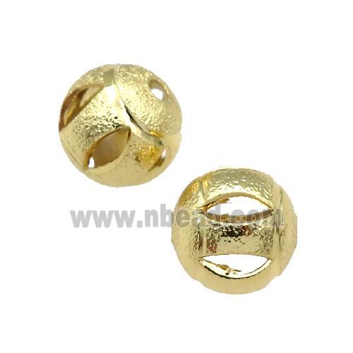 copper lantern Corrugated Beads, gold plated