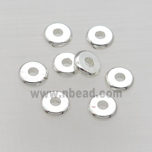 copper spacer heishi beads, unfade, silver plated
