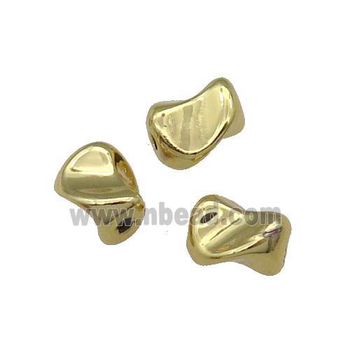 Copper Spacer Twist Beads Gold Plated