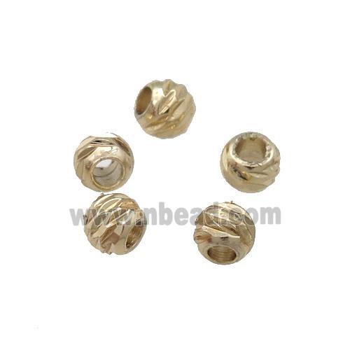 Copper Round Beads Tiny Unfaded Light Gold Plated