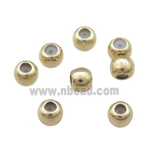 Copper Round Beads Unfaded Light Gold Plated