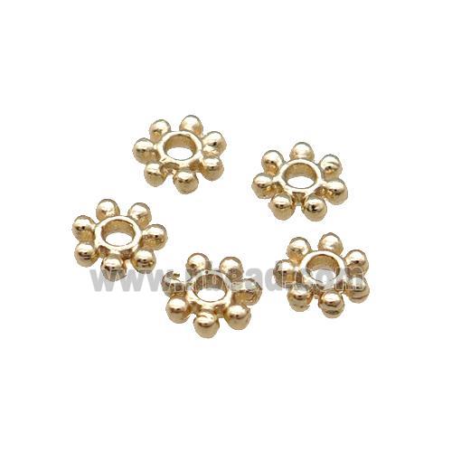 Copper Daisy Spacer Beads Unfaded Light Gold Plated