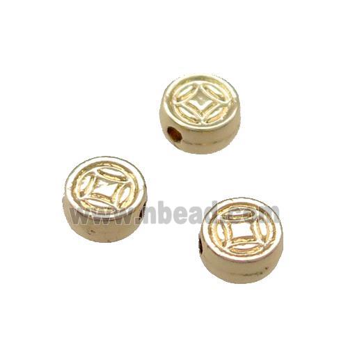 Copper Button Spacer Beads Unfaded Light Gold Plated
