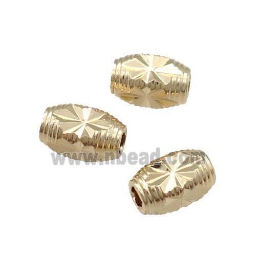 Copper Barrel Beads Unfaded Light Gold Plated
