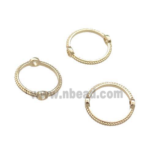 Copper Ring Spacer Beads Unfaded Light Gold Plated