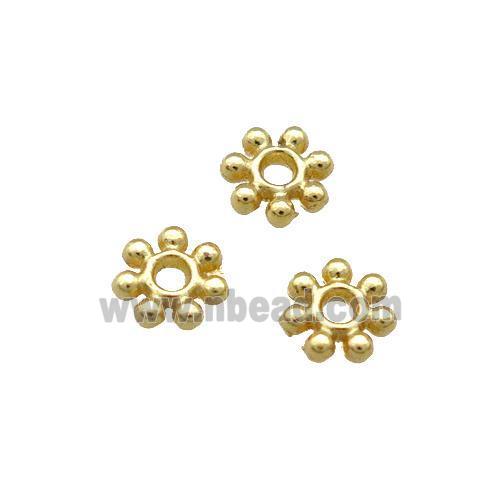 Copper Daisy Spacer Beads Unfaded Gold Plated