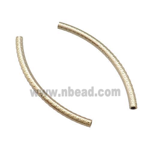Copper Tube Beads Bend Light Gold Plated