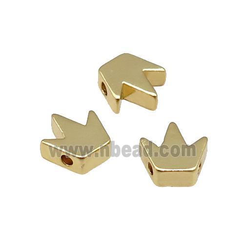 Copper Crown Beads Large Hole Unfade 18K Gold Plated