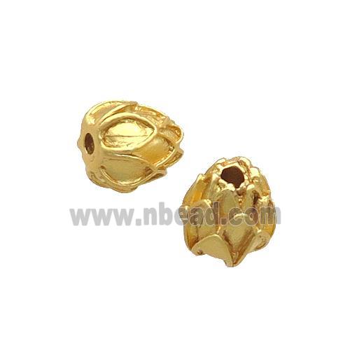 Copper Lotus Beads Unfade Gold Plated