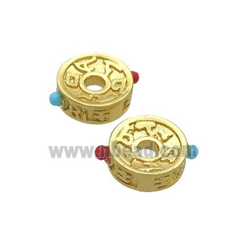 Tibetan Style Copper Heishi Beads Gold Plated