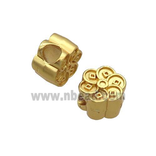 Copper Flower Beads Large Hole Unfade Gold Plated