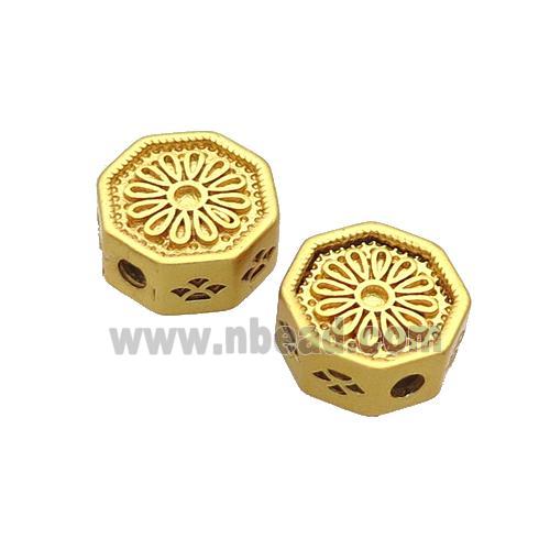 Copper Octagon Beads Unfade Gold Plated