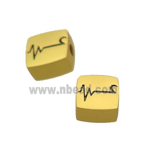 Copper Square Beads Large Hole Unfade Gold Plated