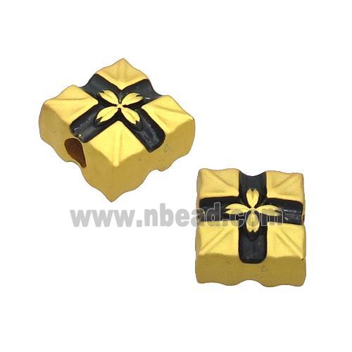 Copper Square Beads Large Hole Unfade Gold Plated
